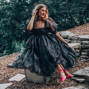 NWT XS Selkie The Caviar Polka Dot Puff Dress